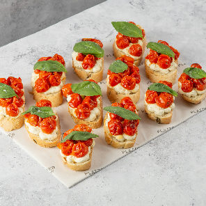 Meal card cover for: Olive Bread topped with Goat's Cheese and Cherry Tomatoes