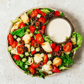 Meal card cover for: Greek halloumi salad