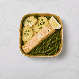 Meal card cover for: Poached Salmon