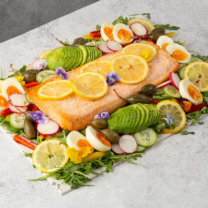 Meal card cover for: Salmon Salad Platter