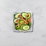 Meal card cover for: Lettuce, Tomato, chickpeas, avocado, cucumber