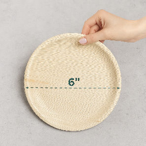 Meal card cover for: Small Round Palm Leaf Plates 6"/15cm - 10