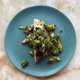 Meal card cover for: Roasted chicken with capers and olives