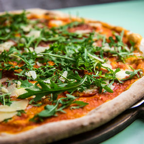 Meal card cover for: Salami, Rocket and Parmesan Whole 20-inch Pizza