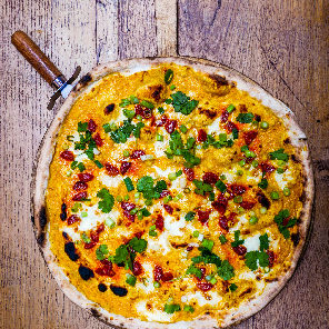 Meal card cover for: Chorizo, Corn and Coriander Whole 20-inch Pizza