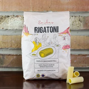 Meal card cover for: Rigatoni (1 x 500g packet) Pasta di Gragnano P.G.I.