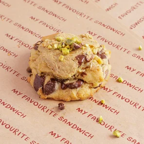 Meal card cover for: Pistachio Dubai Chocolate Chip Cookie