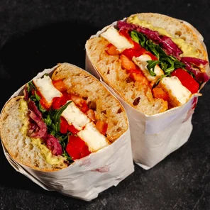 Meal card cover for: Hot Honey Halloumi