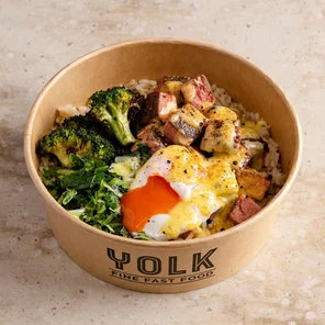 Meal card cover for: Steak 'Benedict'