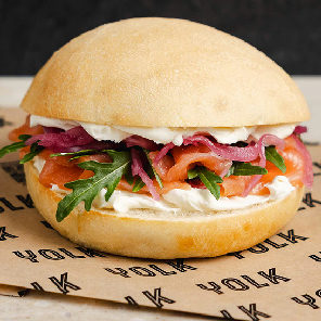 Meal card cover for: Salmon & Cream Cheese Bap