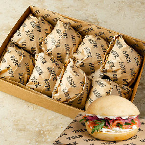 Meal card cover for: Salmon & Cream Cheese Breakfast Bap Platter