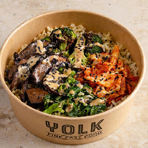 Meal card cover for: Kimchi Shroom Rice Bowl (ve)