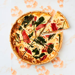 Meal card cover for: Deep Filled Red Pepper, Spinach & Feta Tart