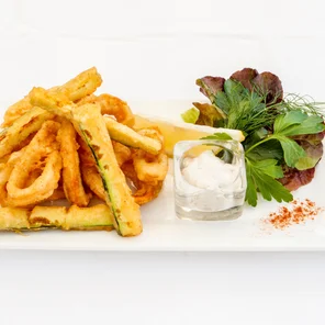 Meal card cover for: Calamari con Zucchine Fritte