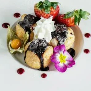 Meal card cover for: Chocolate Profiteroles