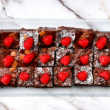 Meal card cover for: Mini Belgian Brownies & Raspberries