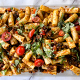Meal card cover for: Vegan Penne Red Pesto