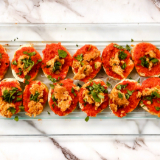 Meal card cover for: Red Pepper Tapenade & Sweet Potato Falafel Crostini