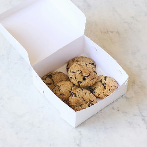 Meal card cover for: Box of chocolate chip and pecan cookies
