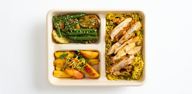 Zaatar spiced chicken with Lemon - herb brown rice Lunchbox, Route Catering - Angel