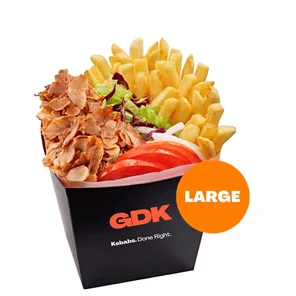 Meal card cover for: Large Doner Box With Fries & Salad