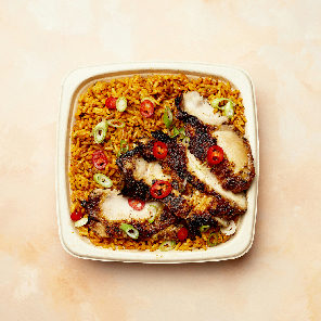 Meal card cover for: Jollof Rice with Grilled Chicken