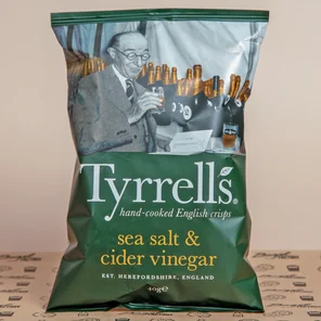 Meal card cover for: Tyrrells Sea Salted & Cider Vinegar Crisps (40g)
