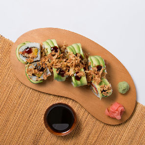 Meal card cover for: Vegan Dragon Roll