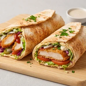 Meal card cover for: Chicken Escalope wrap