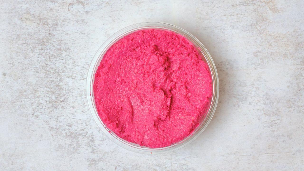 Meal card cover for: Beetroot Hummus