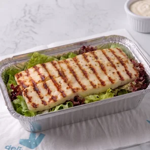 Meal card cover for: Grilled Halloumi