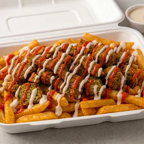Meal card cover for: Loaded Falafel Fries