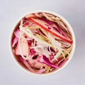 Meal card cover for: Seasonal Salad (Shredded Red and white cabbage and apples)