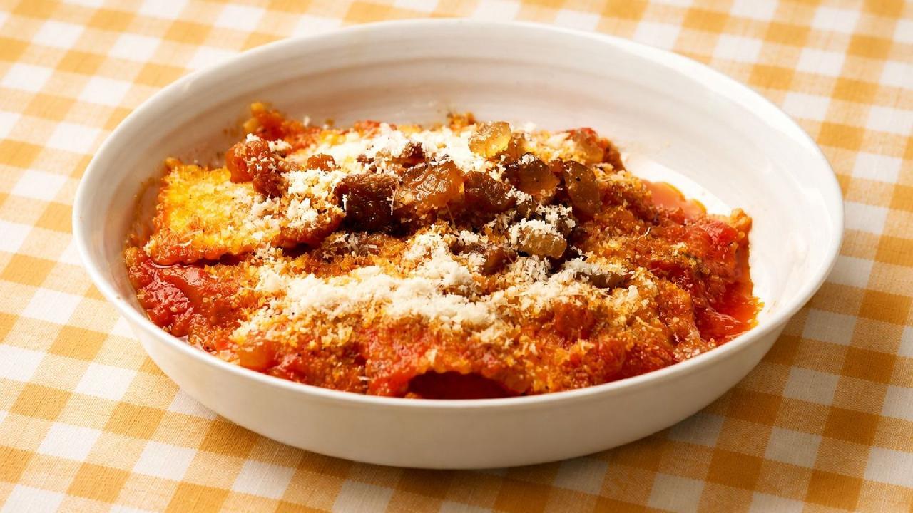 Meal card cover for: Ravioli Braised Beef