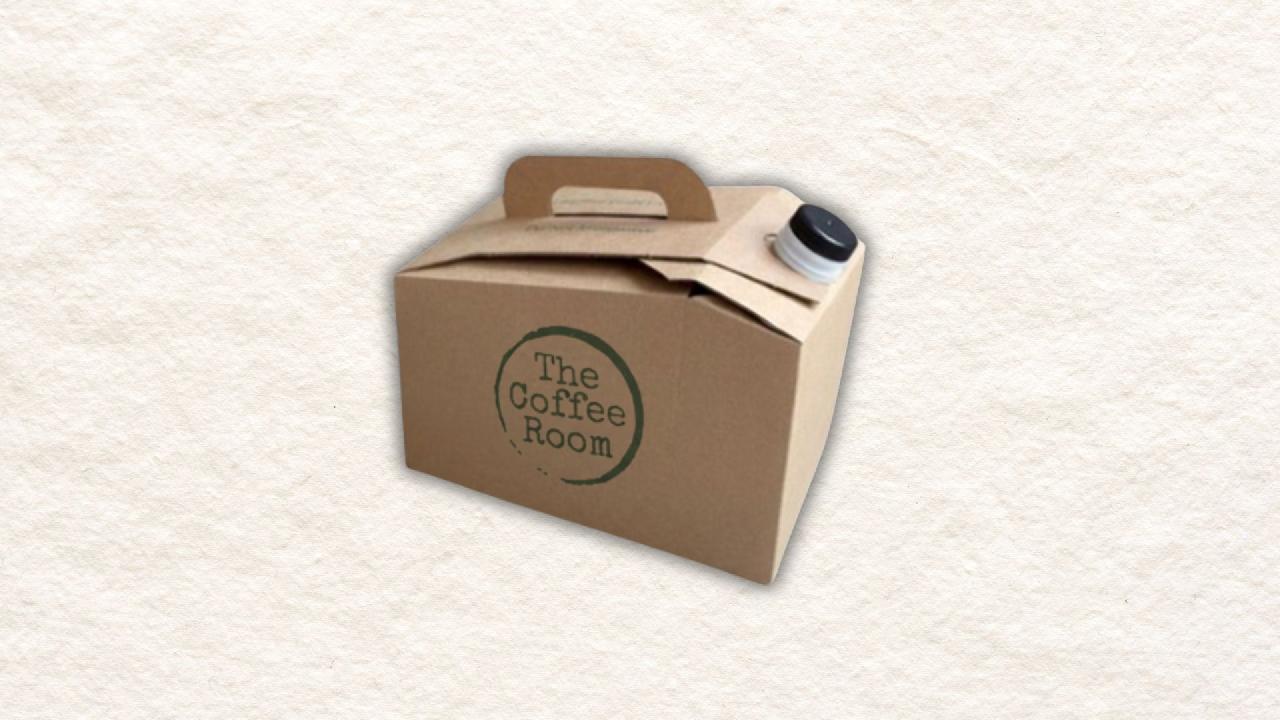 Meal card cover for: 2.7L (96oz) Freshly Brewed americano | ~12 people | £2.45/pp