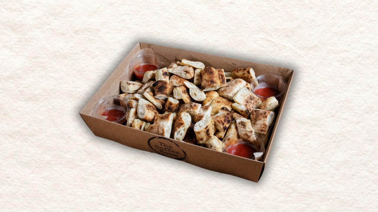 Meal card cover for: Dough Bites (96 pcs) with tomato dip