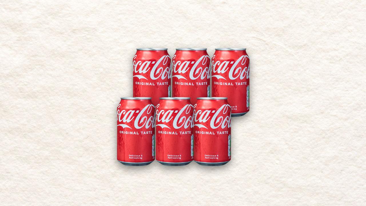 Meal card cover for: 6x Coca cola (330ml)