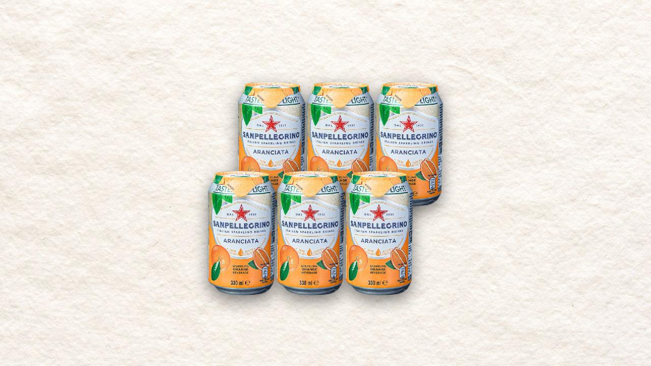 Meal card cover for: 6x San Pellegrino Orange (330ml)