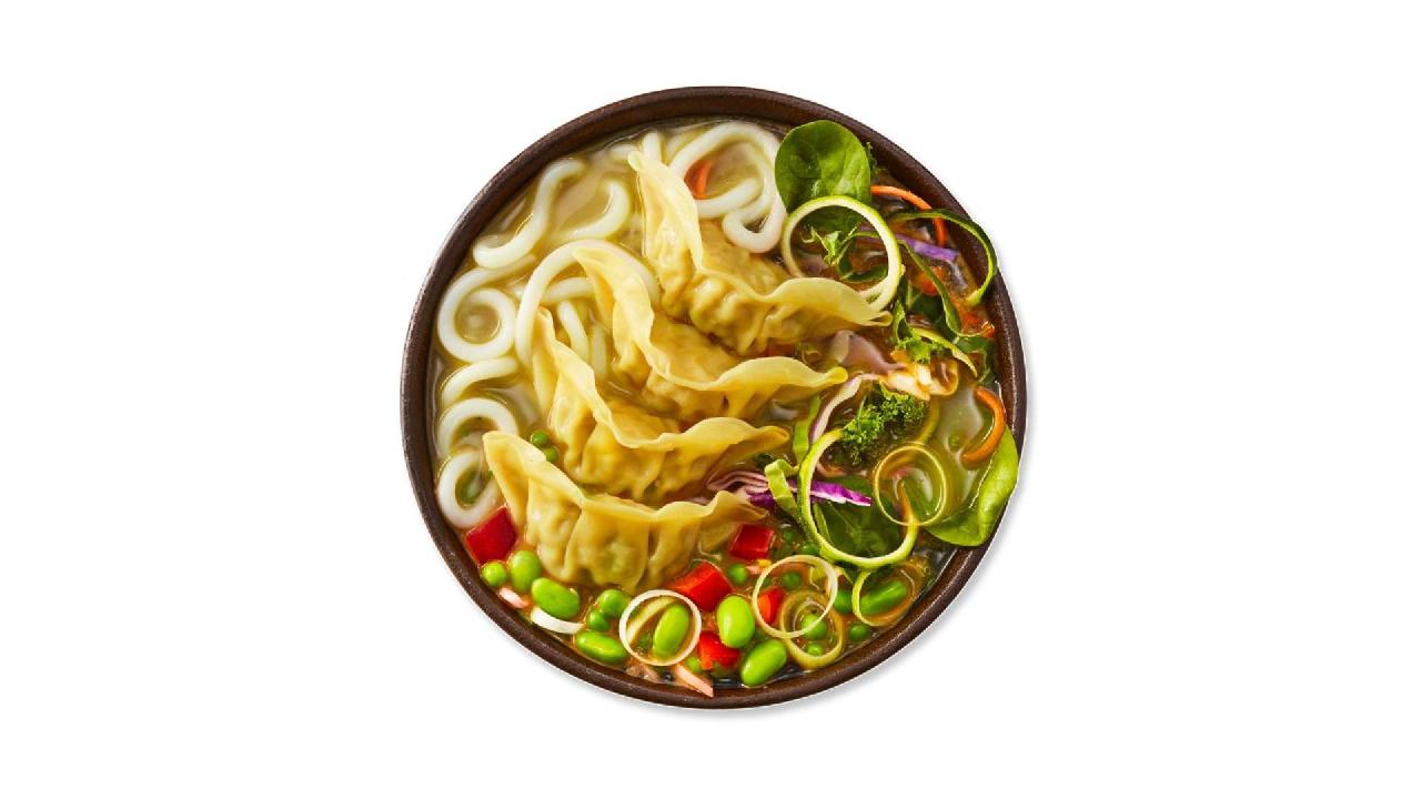 Meal card cover for: chicken gyoza noodle'bowl