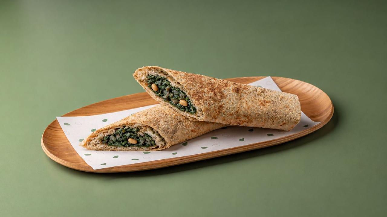 Meal card cover for: Spinach Wrap