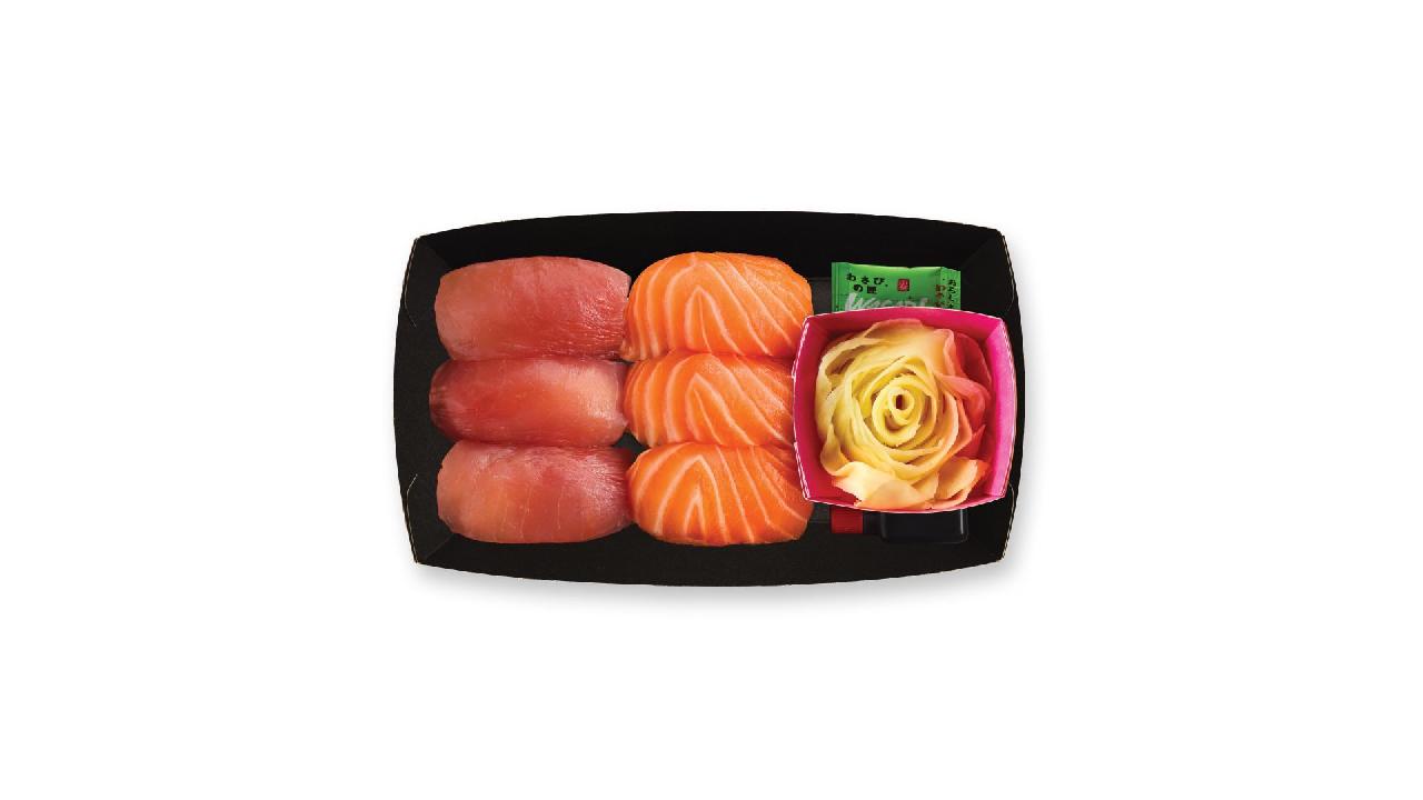 Meal card cover for: the tuna & salmon sushi