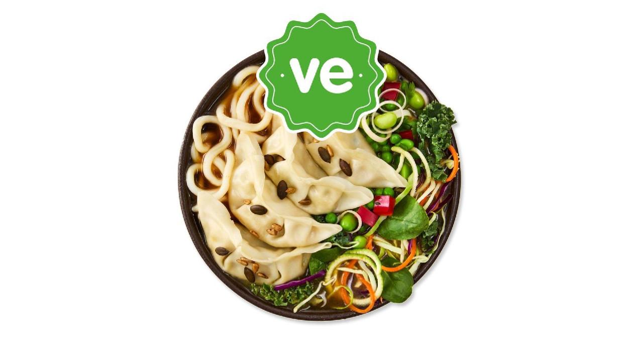 Meal card cover for: veggie gyoza noodle'bowl