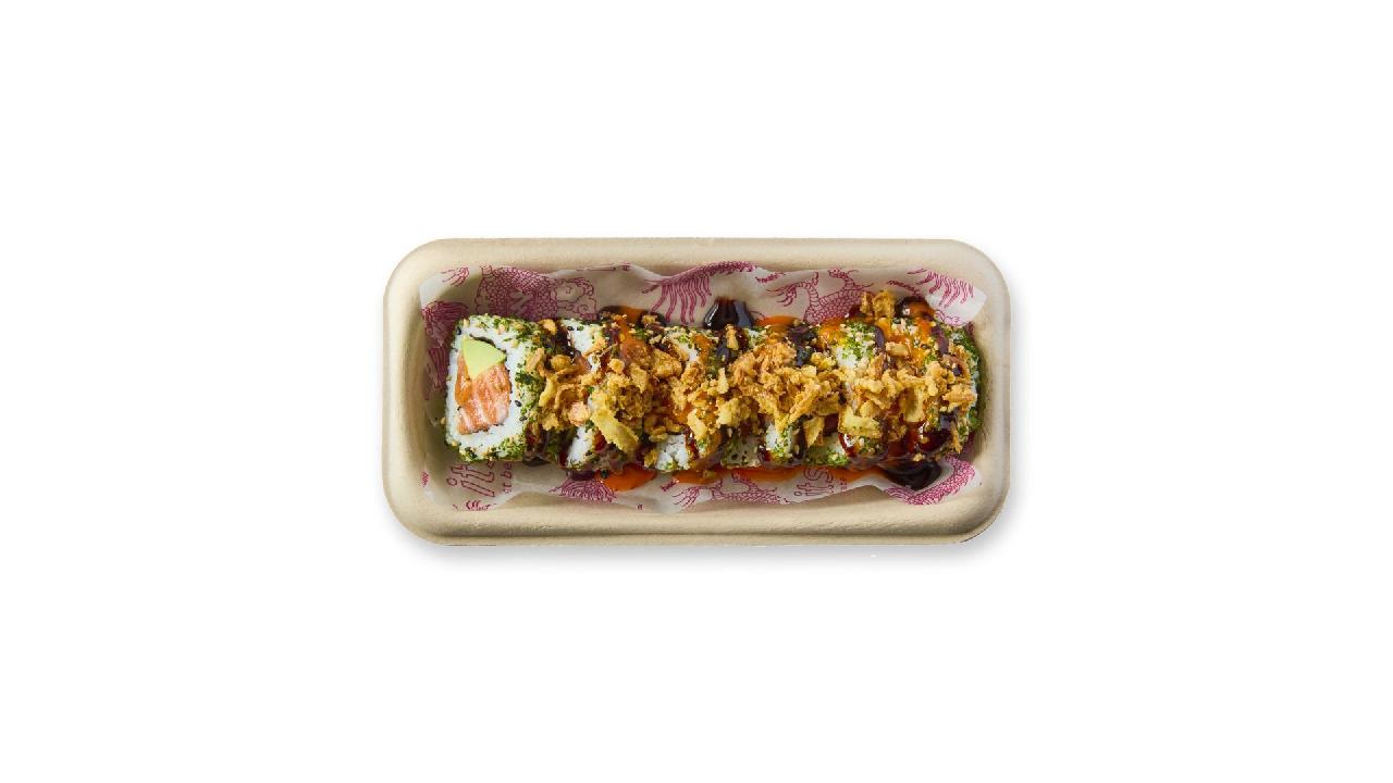 Meal card cover for: the salmon dragon