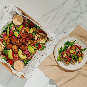 Meal card cover for: Plant Power & Avocado Salad Box with Chicken