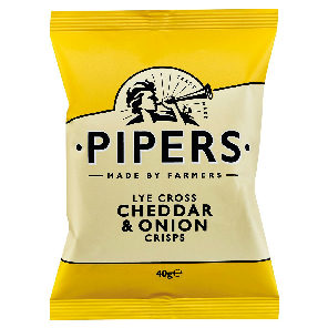 Meal card cover for: Pipers Lye Cross Cheddar & Onion Crisps