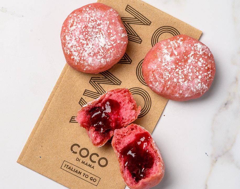 Meal card cover for: Berry Bomboloni Trio (V)