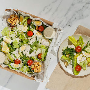 Meal card cover for: Chicken Caesar Salad Box