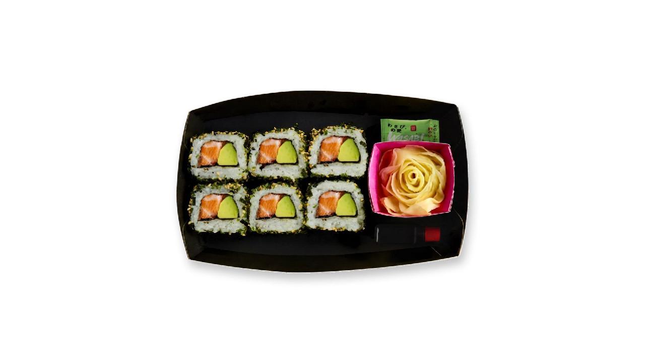 Meal card cover for: the salmon & avo rolls
