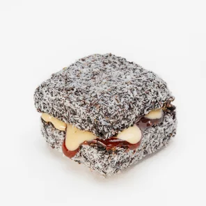 Meal card cover for: Coconut Cacao Lamington