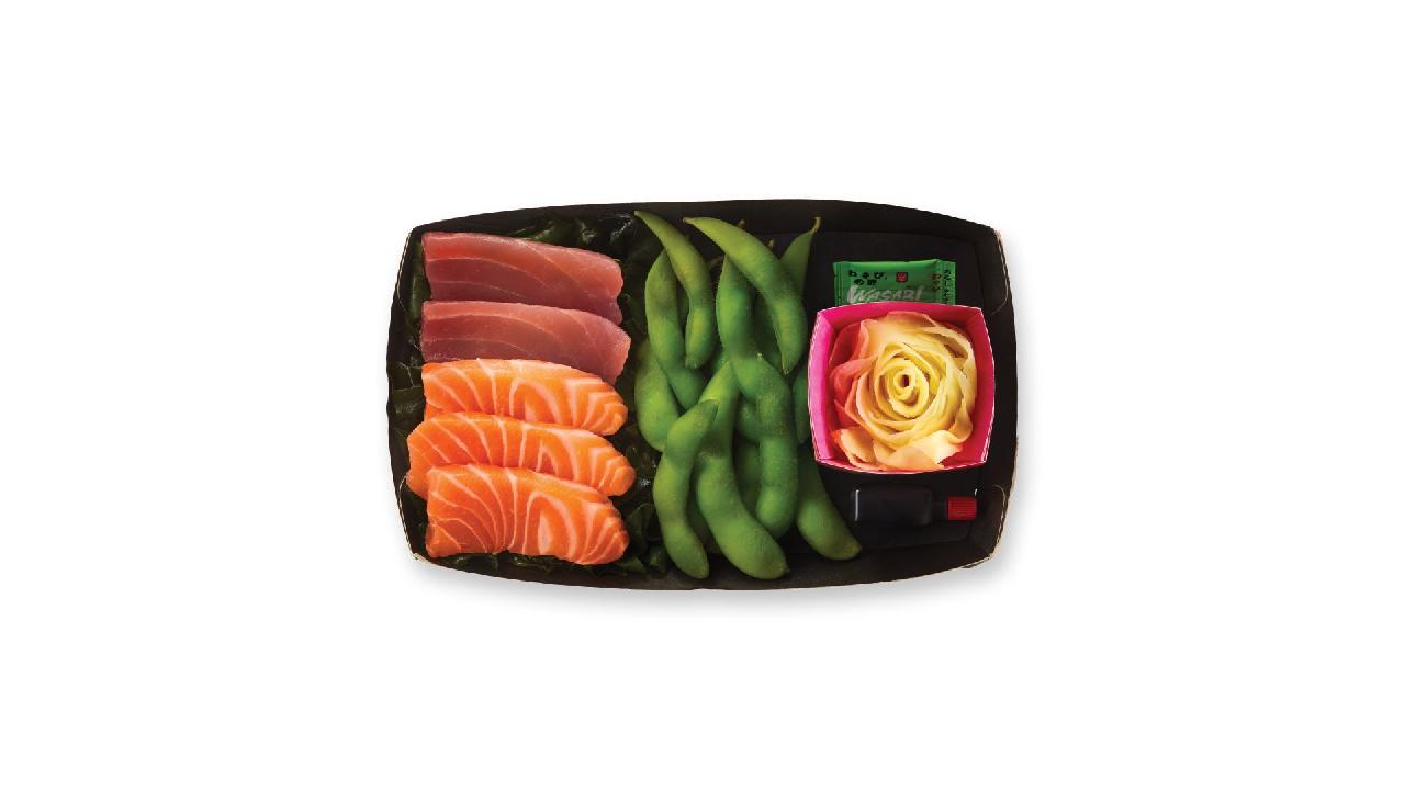 Meal card cover for: the tuna & salmon sashimi